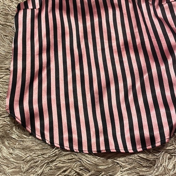 Victoria’s Secret Satin Pink & Black Stripe Lingerie Sz Small - Picture 2 of 8